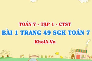 Bài 1 trang 49 SGK Toán 7 chân trời sáng tạo tập 1
